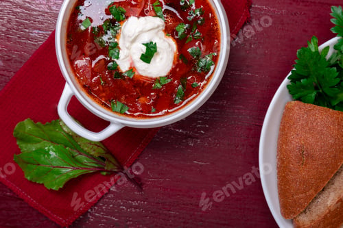 Preview: Ukrainian traditional borsch.