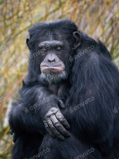 Preview: Chimpanzee (Pan troglodytes) portrait