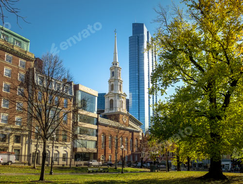 Preview: Park Street Church and Boston Common Public Park - Boston, Massachusetts, USA