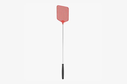 Preview: Classic Red Fly Swatter with Extended Handle
