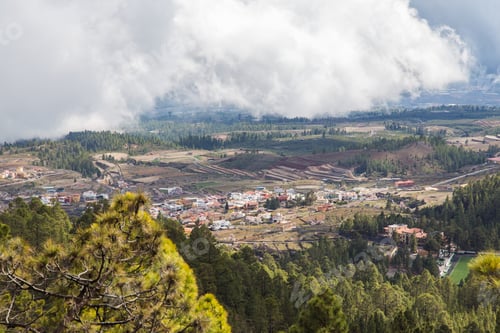 Preview: Beautiful view of Tenerife landscape with village