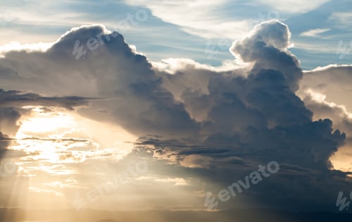 Preview: colorful dramatic sky with cloud at sunset.