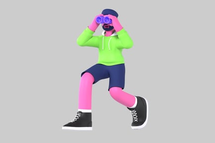 Preview: Cartoon Scout with Binoculars