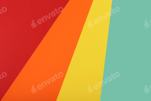 Preview: Geometrical multicolored background from paper.Creative layout.Red,orange,yellow and mint colors.