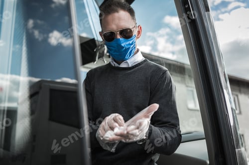 Preview: Coach Bus Driver Getting Ready For Work Amid Epidemic Outbreak.