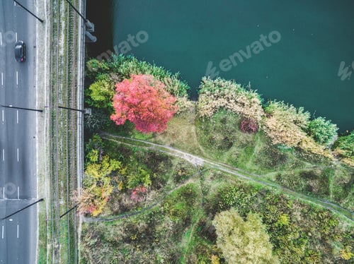 Preview: Aerial view - city bridge