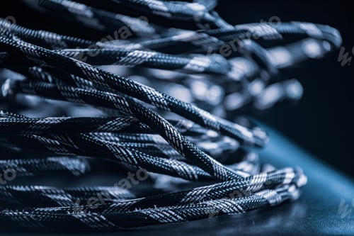 Preview: Close-up of a skein of gray rope lies on the floor