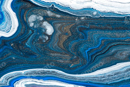 Preview: Blue marble swirl background abstract flowing texture experimental art