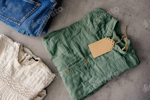 Preview: Second hand wardrobe idea. eco friendly sustainable shopping, thrifting shop concept