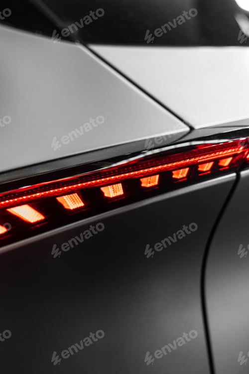 Preview: modern matte metal texture with curved shapes and red details