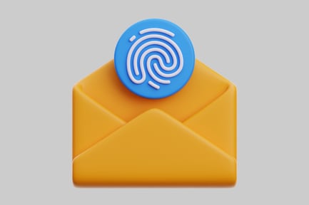 Vista previa: Correo seguro con icono de huella digital