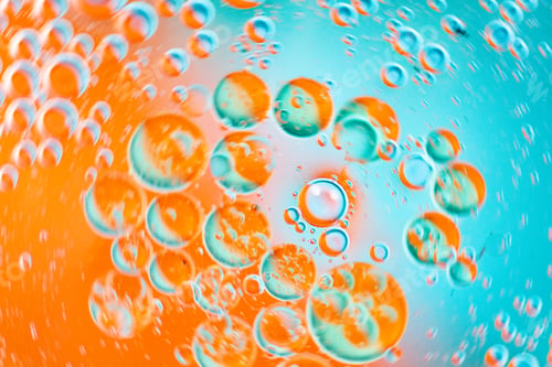 Preview: Abstract orange and blue water bubbles