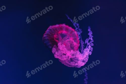 Preview: underwater shooting of beautiful jellyfish Chrysaora hysoscella