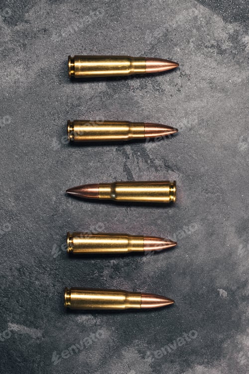 Preview: Bullets on gray background