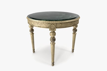 Preview: Louis XVI Style Carved Side Table with Marble Top