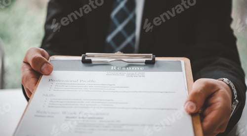 Preview: Asian young holding resume applying to apply for a job