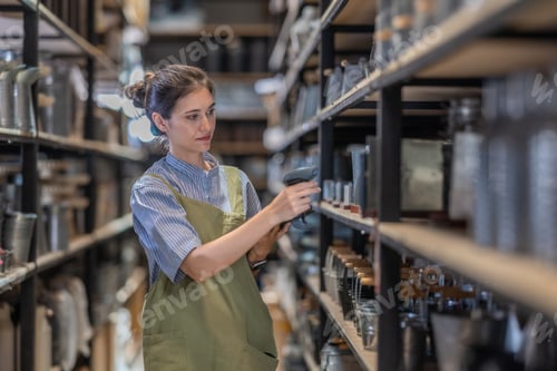 Preview: A Female Entrepreneur in a Family Run Ceramic Business Checking Stock