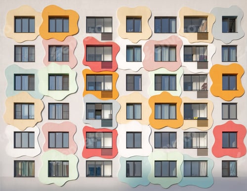 Preview: Multicolored creative building facade