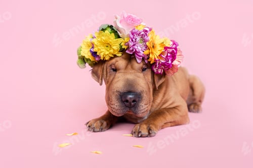Preview: Beautiful Shar pei puppy portrait