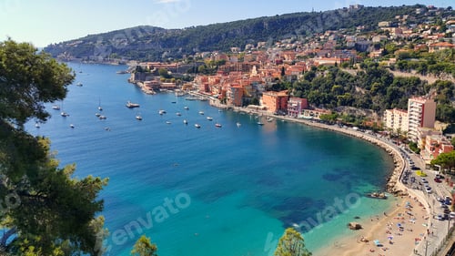 Preview: Panoramic view of Villefranche sur Mer, French Riviera, France