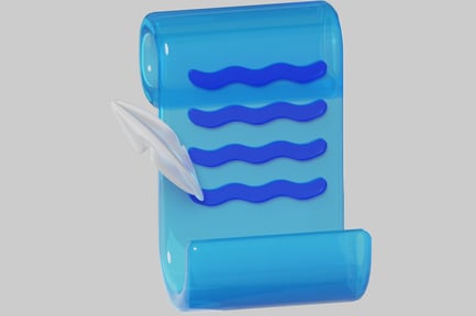 Preview: Blue object with wavy pattern and white protrusion