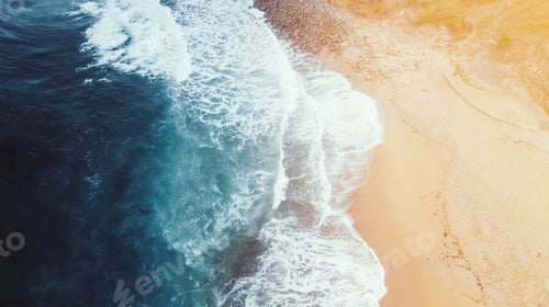 Preview: Aerial View of Waves and Beaches at Sunset Along the GrAerial View of Waveseat Ocean Road, Australia