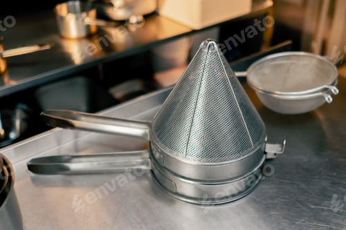 Preview: In the restaurant’s kitchen there are cook’s metal basins the shelf washed