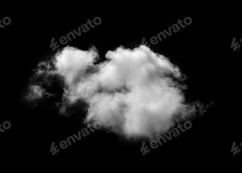 Preview: white clouds isolated on black background