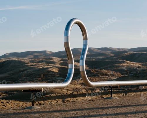 Preview: Derricks extracting crude oil in a desert location