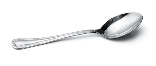 Preview: Silver shiny spoon isolated on white background