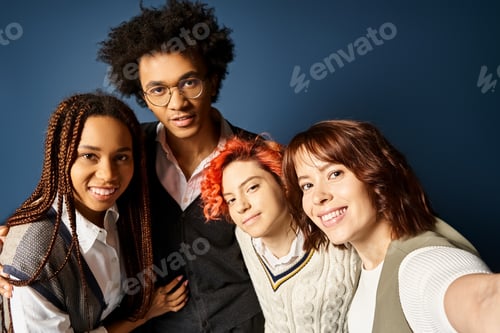 Preview: Multicultural friends striking a pose