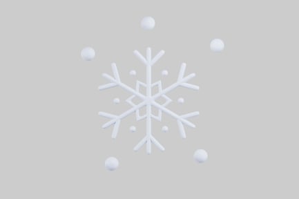 Delicate snowflake and falling snow