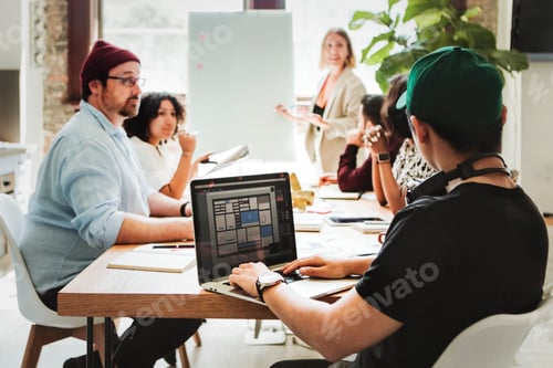 Preview: Diverse people in a meeting presentation