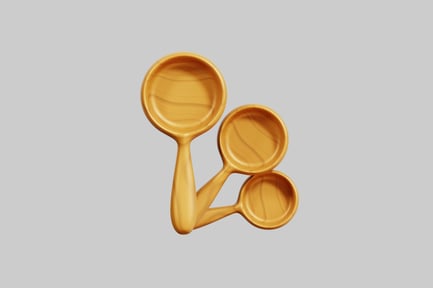 Preview: Triangular arrangement of glossy metallic objects