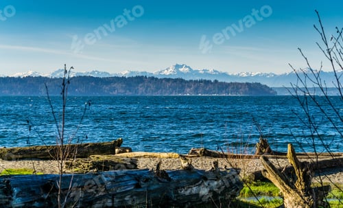 Preview: A View Of The Olympic Mounain Range Across The Puget Sound.