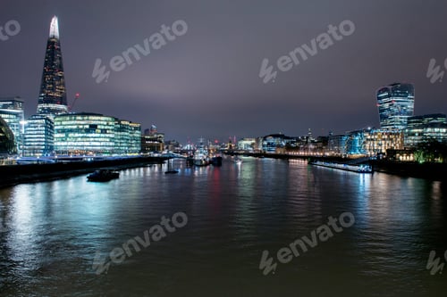 Preview: City of London financial district at night