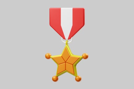 Preview: Cartoon honor medal with ribbon