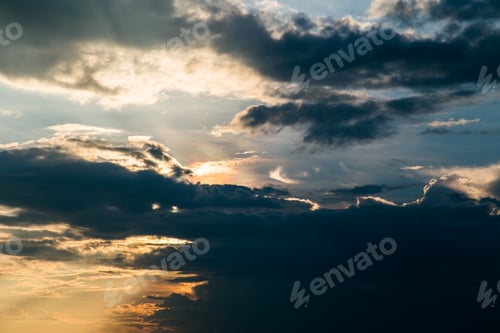 Preview: colorful dramatic sky with cloud at sunset.