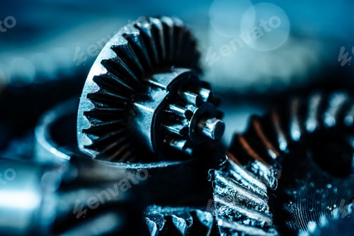 Preview: Gears. Machine part. Neon color.