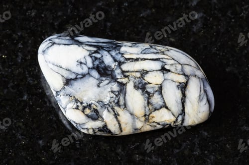 Preview: sample of polished pinolite mineral on black