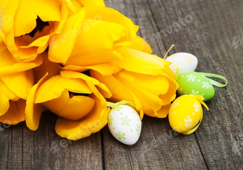 Preview: Easter eggs and tulips