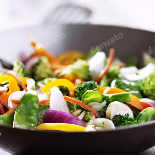 Preview: vegetarian wok stir fry close up
