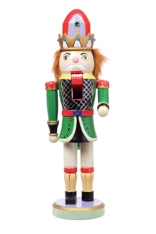 Preview: Festive Christmas Nutcracker Figure Decoration on White Background
