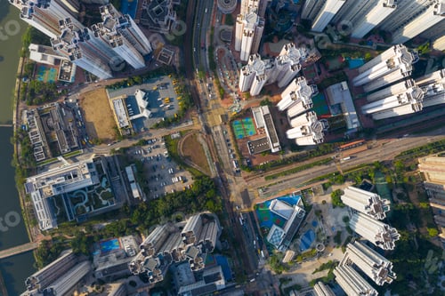 Preview: Tin Shui Wai, Hong Kong 04 October 2019: Top view of Hong Kong city