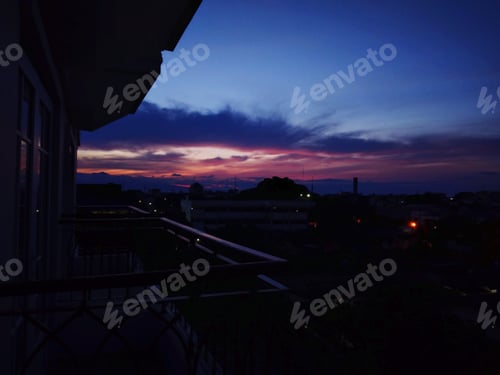 Preview: Evening sunset view from balcony
