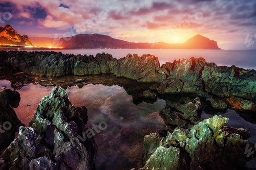 Preview: Fantastic view of the nature reserve Monte Cofano. Dramatic scen