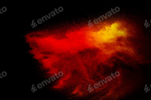 Preview: Freeze motion of color particles on black background