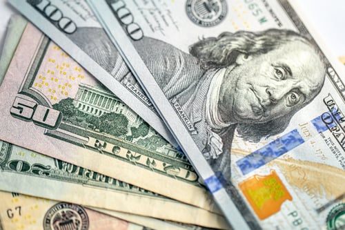Preview: One hundred American dollars close-up, paper money, cash.