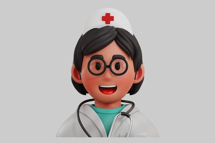 Preview: Cartoon doctor with stethoscope character