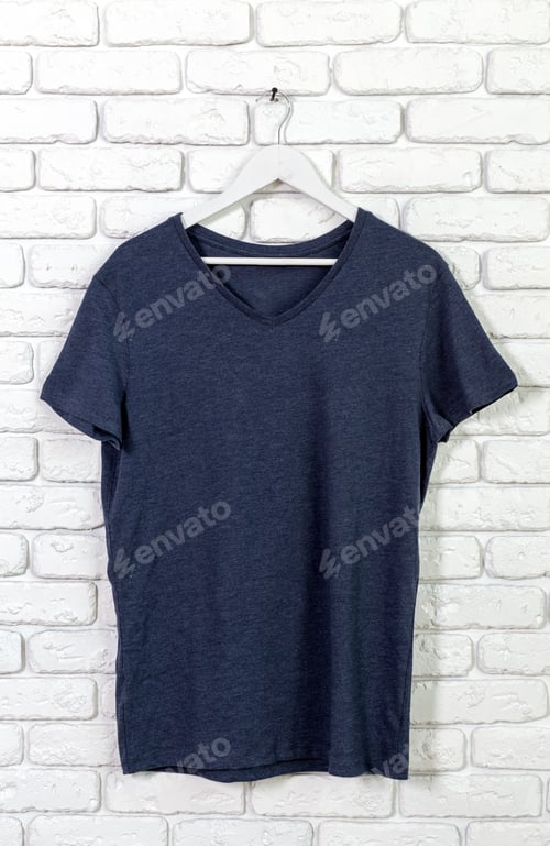 Preview: Casual Blue T-Shirt on a White Hanger